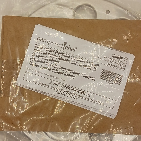 🥄Pampered Chef Quick Cooker Stackable Steaming Rack Set NWT #100089 - Picture 2 of 2